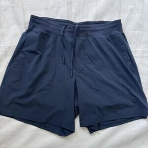 Lululemon Men's Navy Blue Lined Gym Running Stash Pocket Athletic Shorts Size M